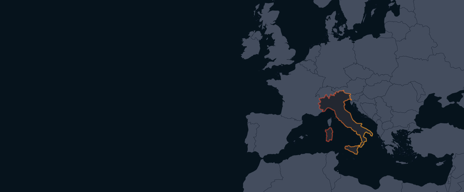 Mappa dell'Italia, area di copertura FurboLab